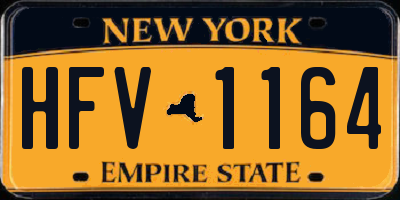 NY license plate HFV1164