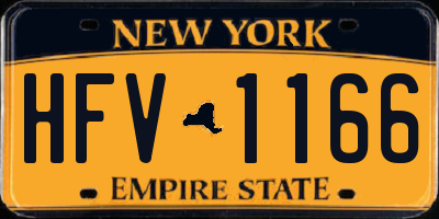 NY license plate HFV1166