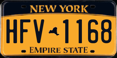 NY license plate HFV1168