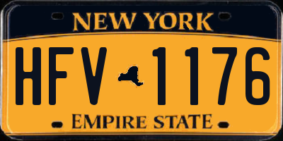 NY license plate HFV1176