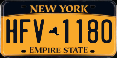 NY license plate HFV1180