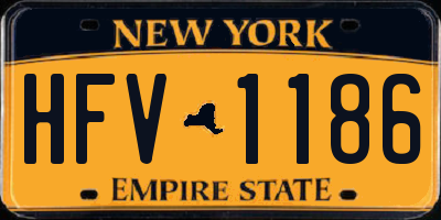 NY license plate HFV1186
