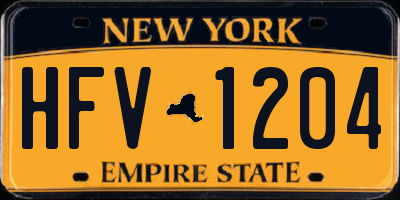 NY license plate HFV1204
