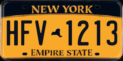 NY license plate HFV1213