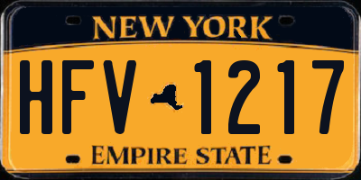 NY license plate HFV1217