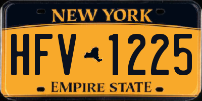 NY license plate HFV1225