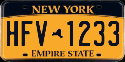 NY license plate HFV1233