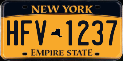 NY license plate HFV1237