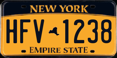 NY license plate HFV1238