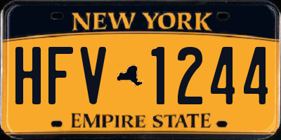 NY license plate HFV1244