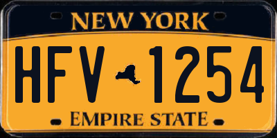 NY license plate HFV1254