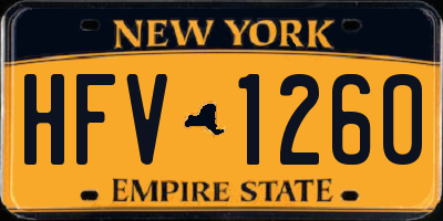 NY license plate HFV1260