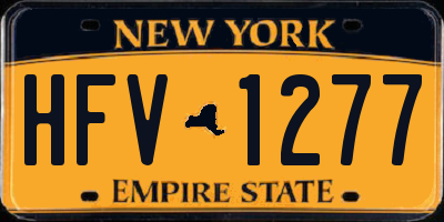 NY license plate HFV1277
