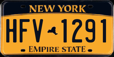 NY license plate HFV1291