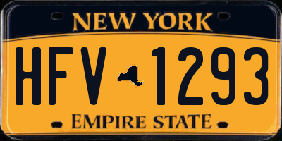 NY license plate HFV1293