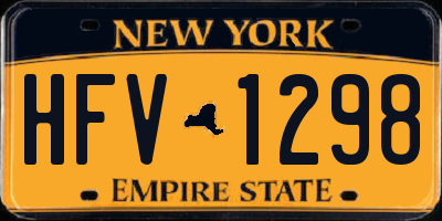 NY license plate HFV1298