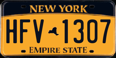 NY license plate HFV1307