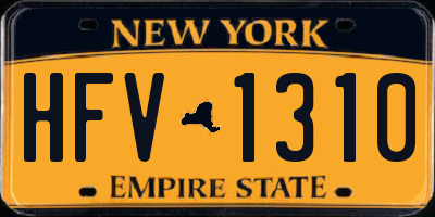 NY license plate HFV1310