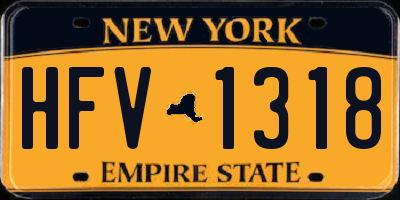 NY license plate HFV1318