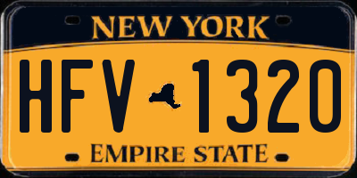 NY license plate HFV1320