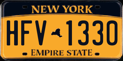 NY license plate HFV1330