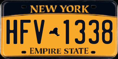 NY license plate HFV1338