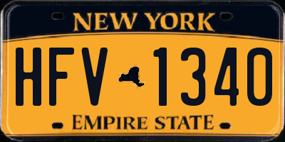 NY license plate HFV1340