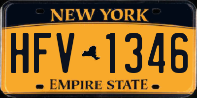 NY license plate HFV1346