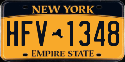 NY license plate HFV1348