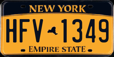 NY license plate HFV1349