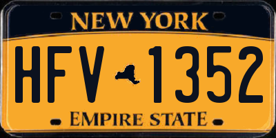NY license plate HFV1352