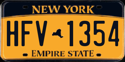 NY license plate HFV1354