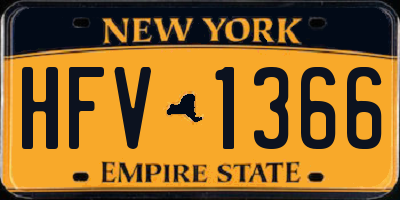 NY license plate HFV1366