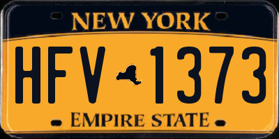 NY license plate HFV1373