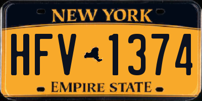 NY license plate HFV1374