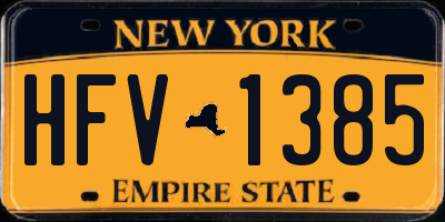 NY license plate HFV1385