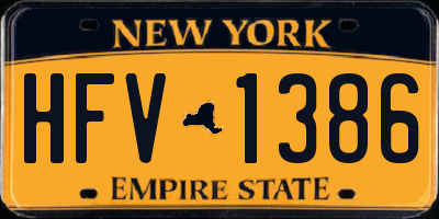 NY license plate HFV1386