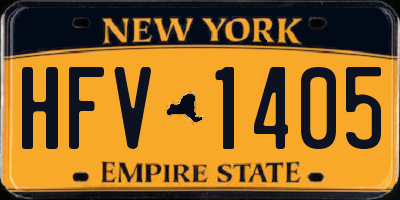 NY license plate HFV1405
