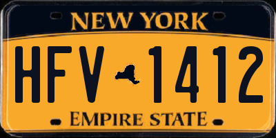 NY license plate HFV1412