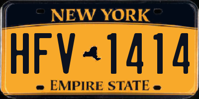 NY license plate HFV1414