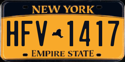 NY license plate HFV1417