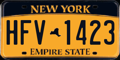 NY license plate HFV1423