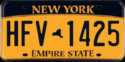 NY license plate HFV1425