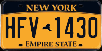 NY license plate HFV1430