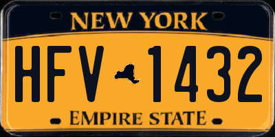NY license plate HFV1432