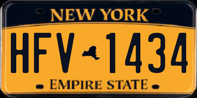 NY license plate HFV1434
