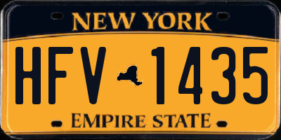 NY license plate HFV1435