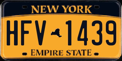 NY license plate HFV1439
