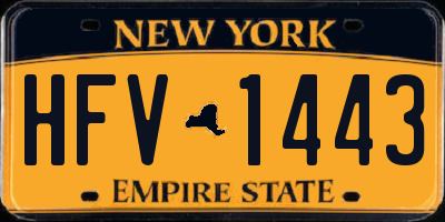 NY license plate HFV1443
