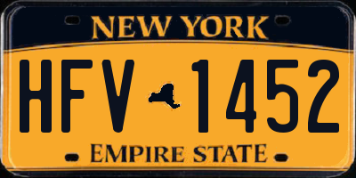NY license plate HFV1452